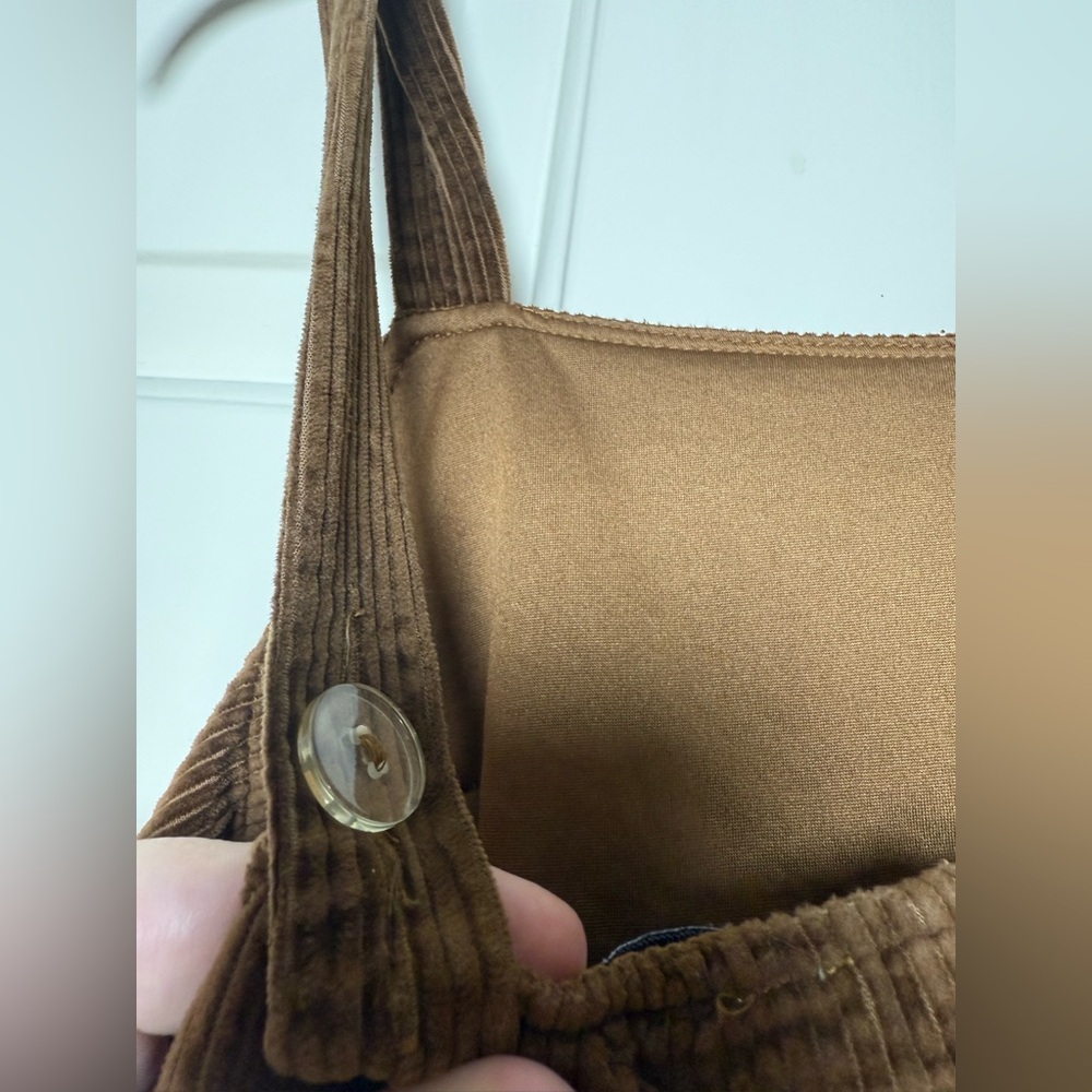 American Eagle Outfitters women's brown corduroy overall mini dress - Picture 10 of 10